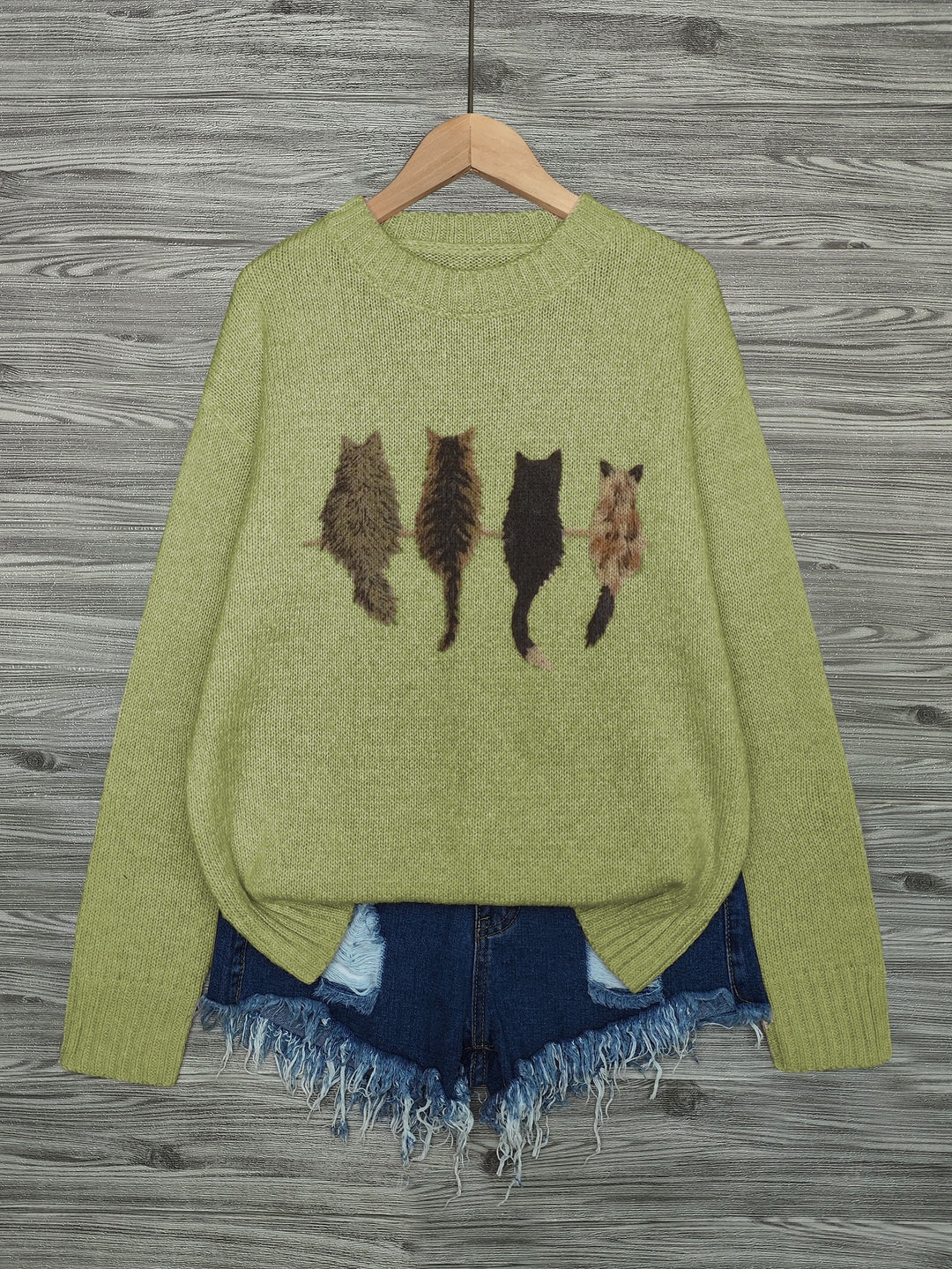 Maeve | Charming Cat-Print Knit Sweater