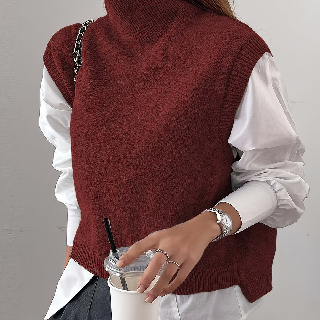 Susanna | High-Neck Knit Sweater Vest
