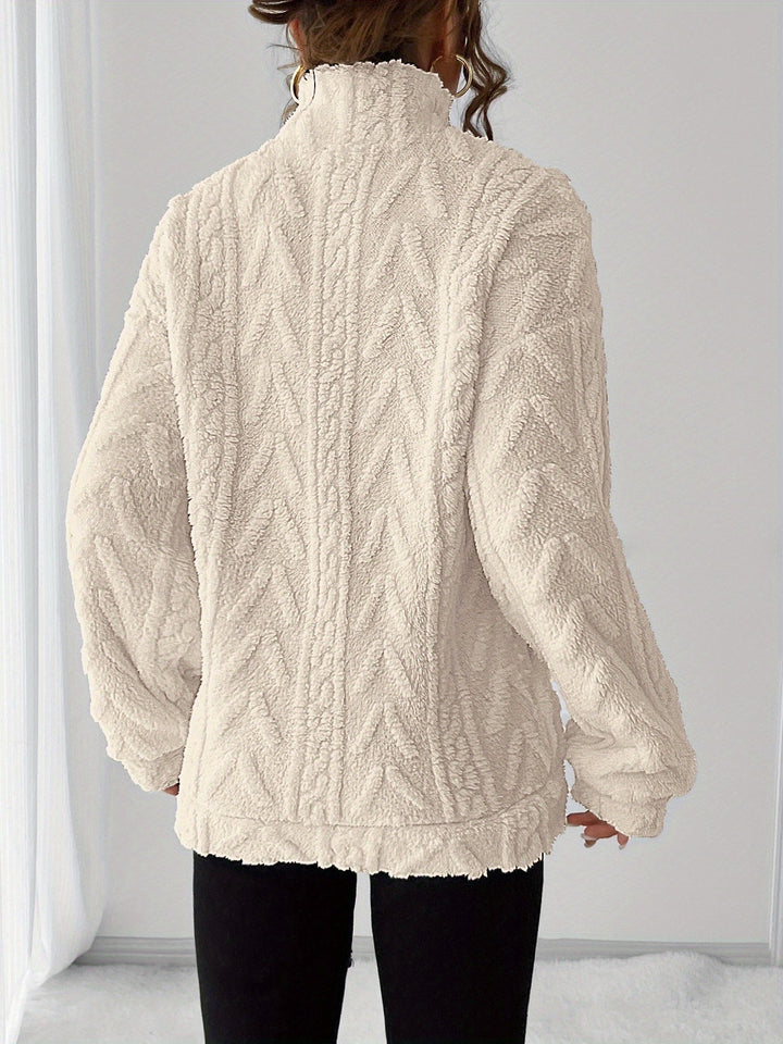 Loretta | Cozy Textured Stand-Collar Pullover