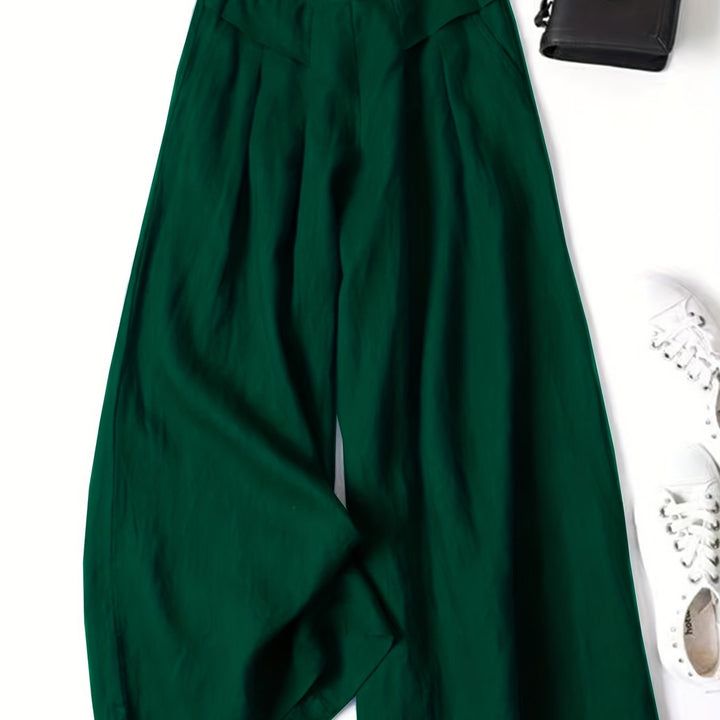 Linen Wide-Leg Ankle Pants