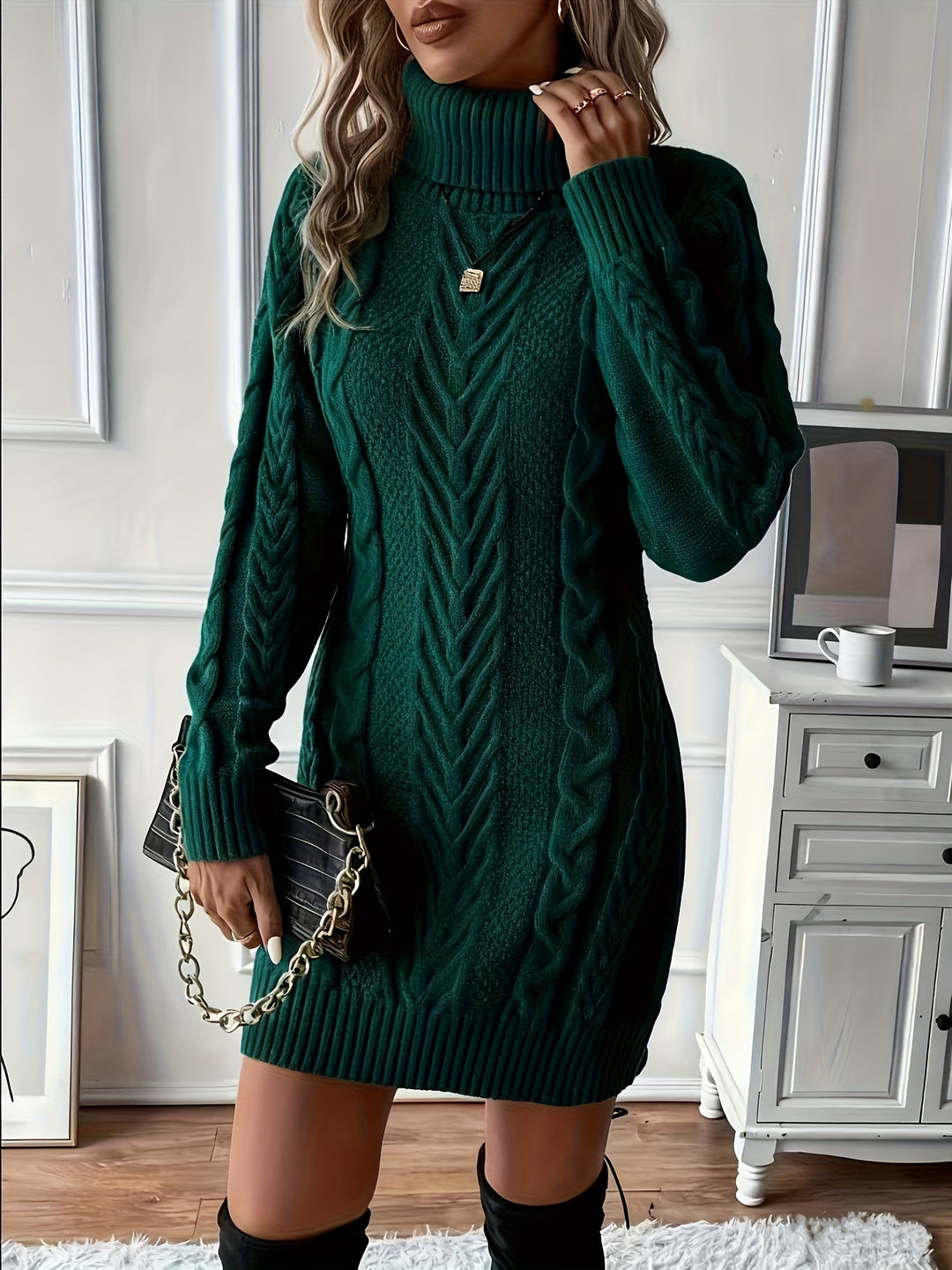 Della | Cable-Knit Sweater Dress