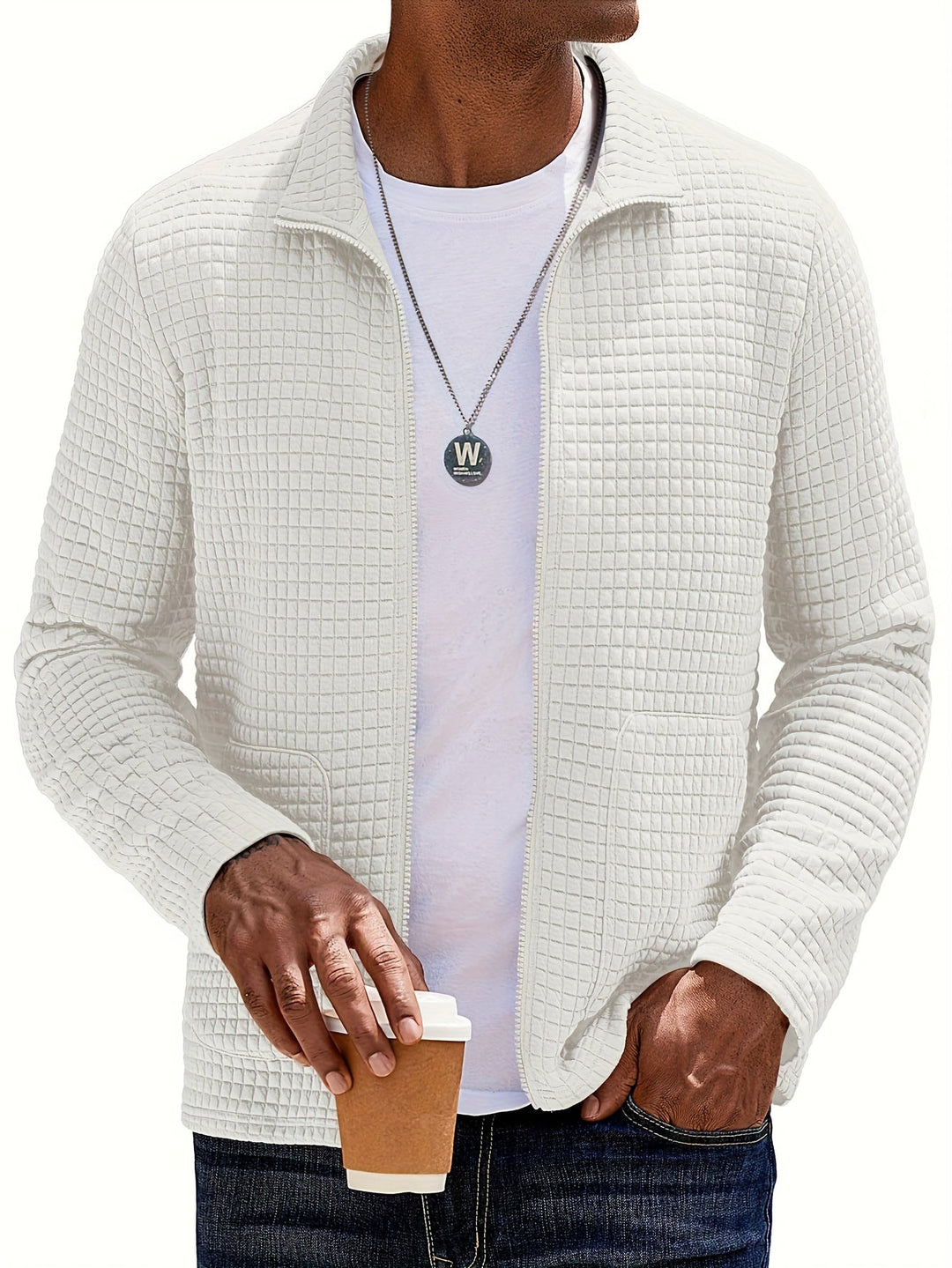 Gareth | Textured Zip-Up Jacket