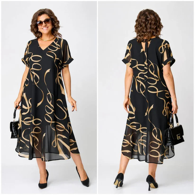 Valencia | Stylish V-Neck Mid Sleeve Dress