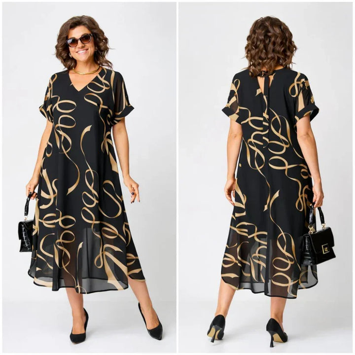 Valencia | Stylish V-Neck Mid Sleeve Dress