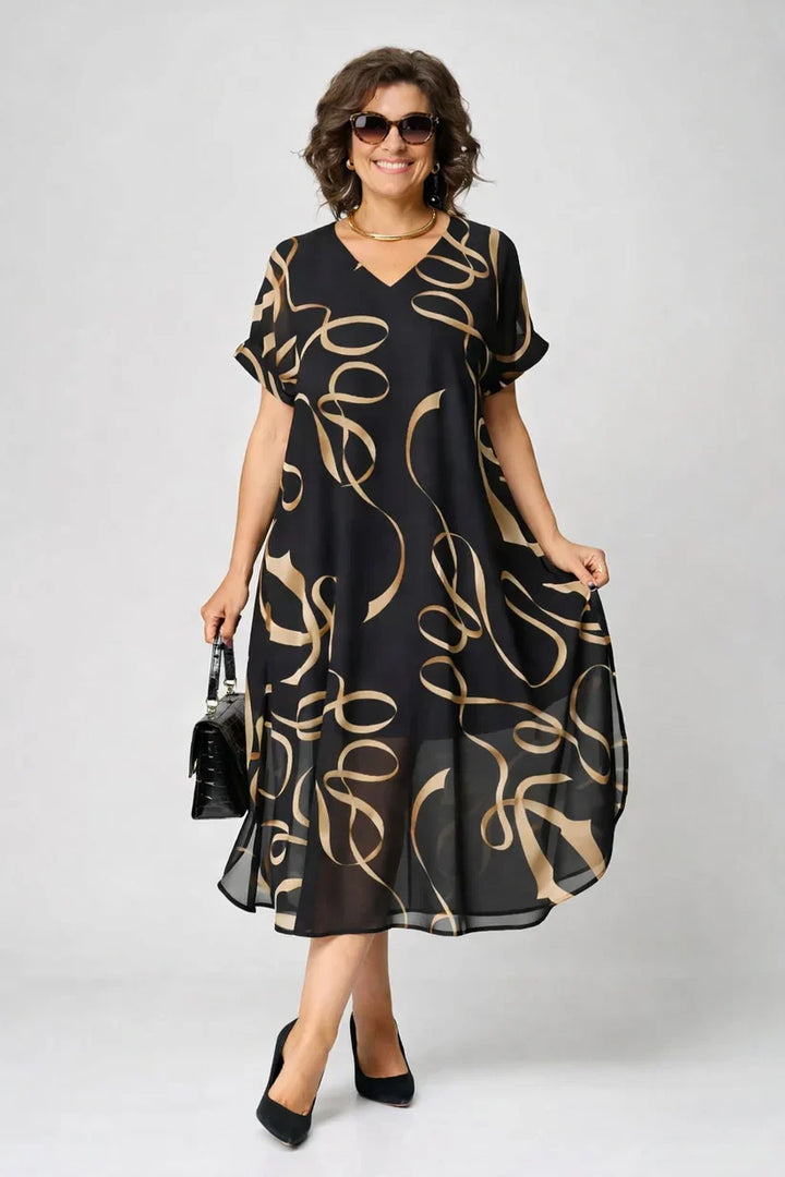 Valencia | Stylish V-Neck Mid Sleeve Dress
