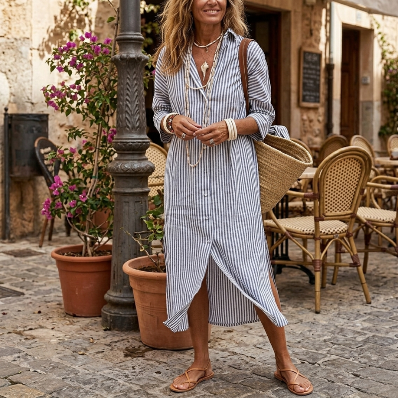 Josephine | Relaxed Striped Shirt Dress