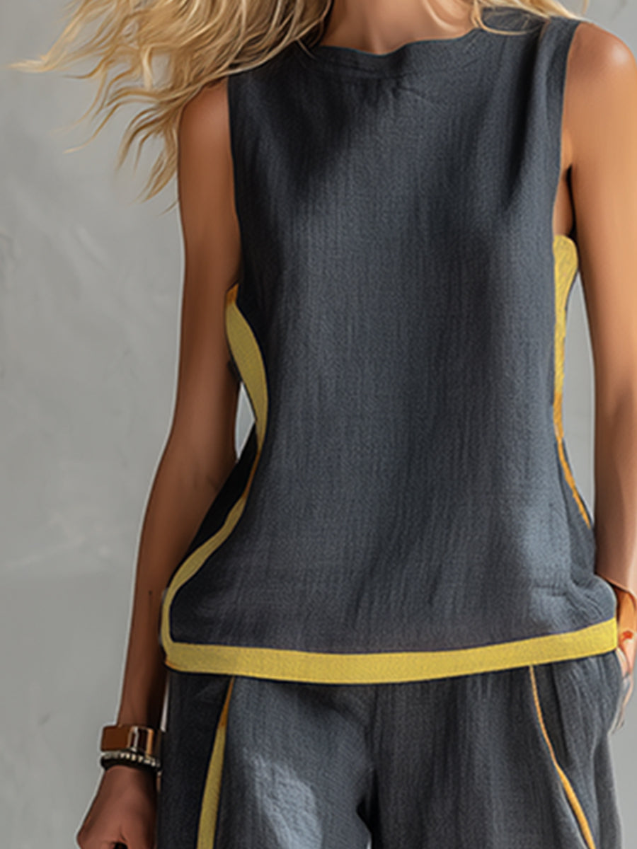 Layla | Elegant Sleeveless and Wide Trouser Set