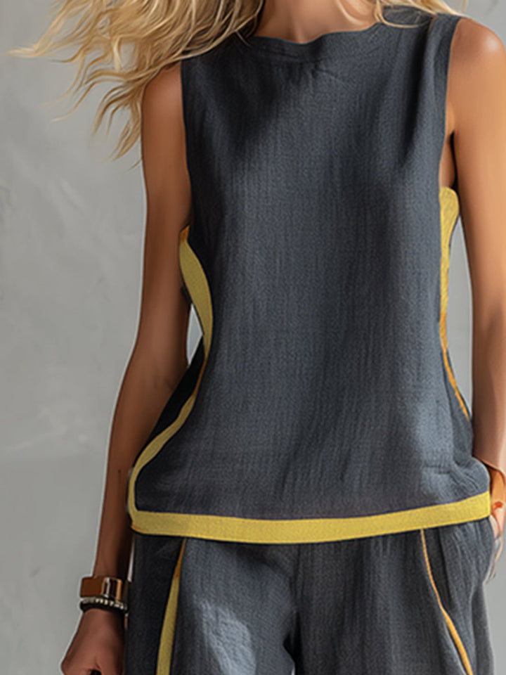 Layla | Elegant Sleeveless and Wide Trouser Set