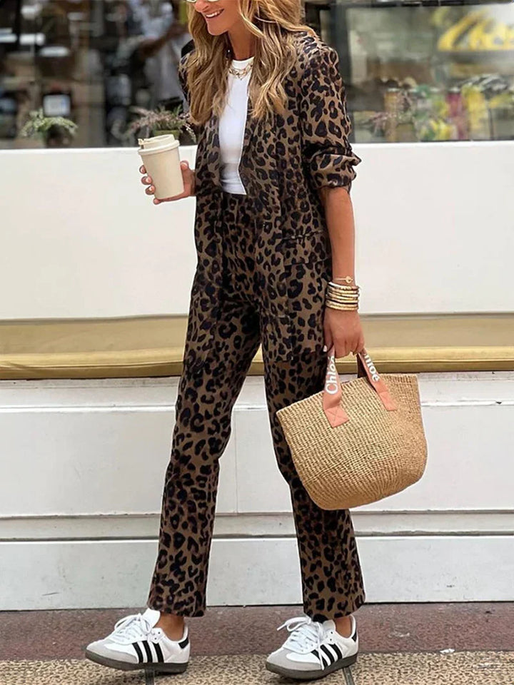 Sienna | Animal Print Blazer & Pants Set