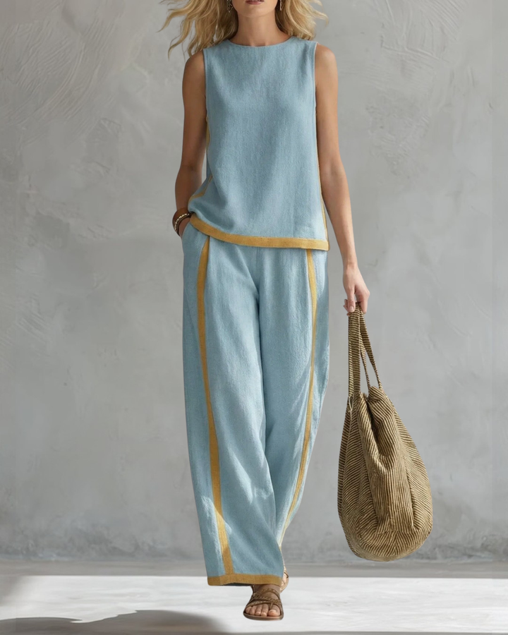 Layla | Elegant Sleeveless and Wide Trouser Set