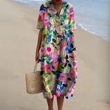 Stella | Elegant Floral V-Neck Dress