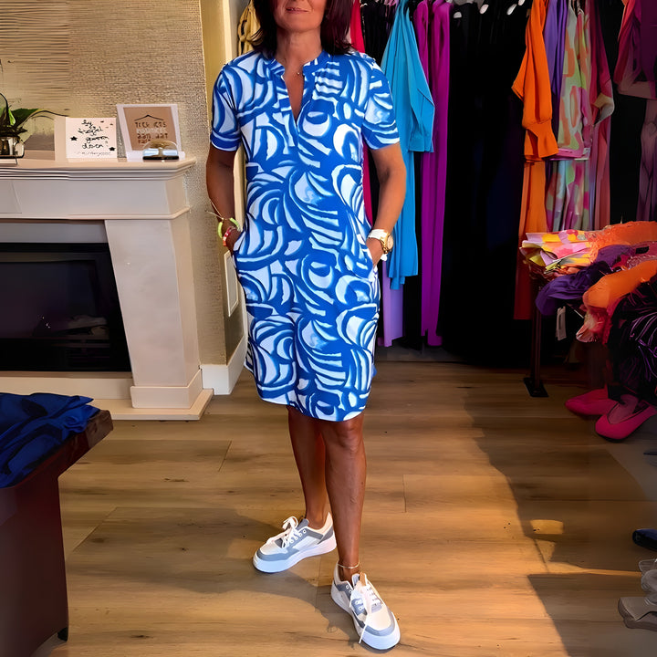Aimee | Stylish Short Sleeves V-Neck Dress