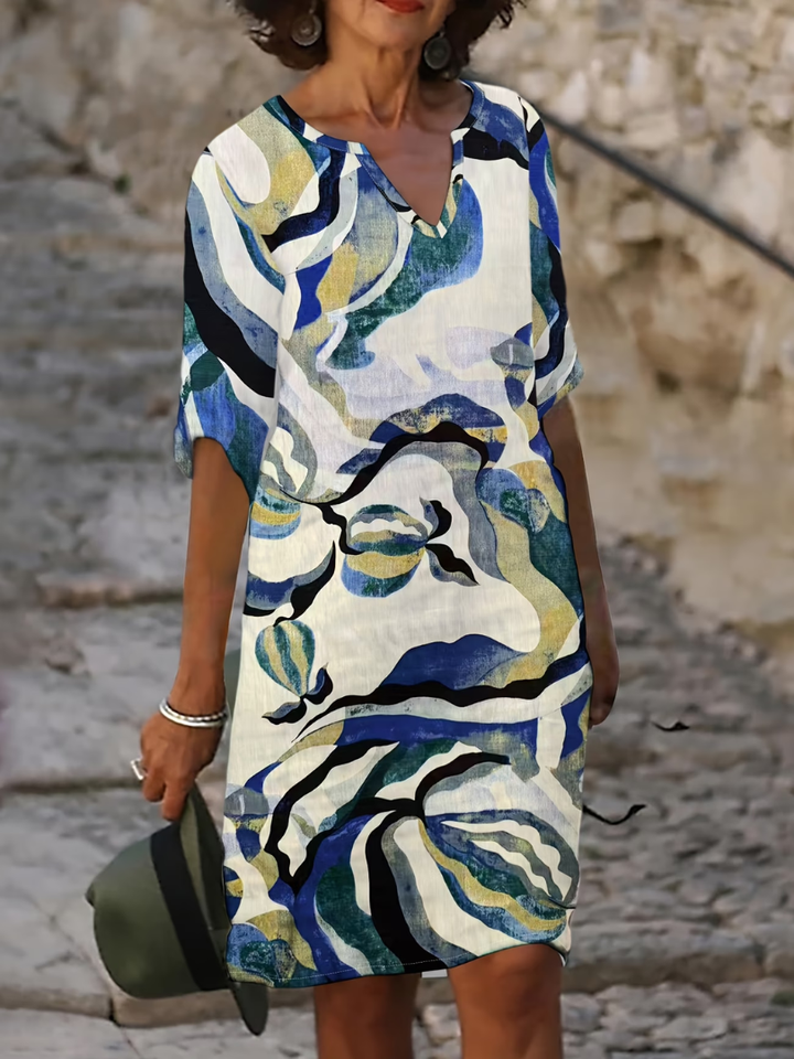 Alessia | Stylish Multicolor Mid Sleeve Dress