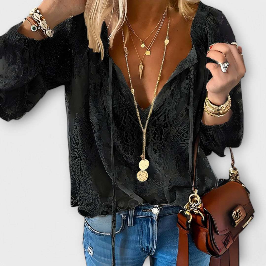 Seraphina | Flowy Tie-Neck Blouse