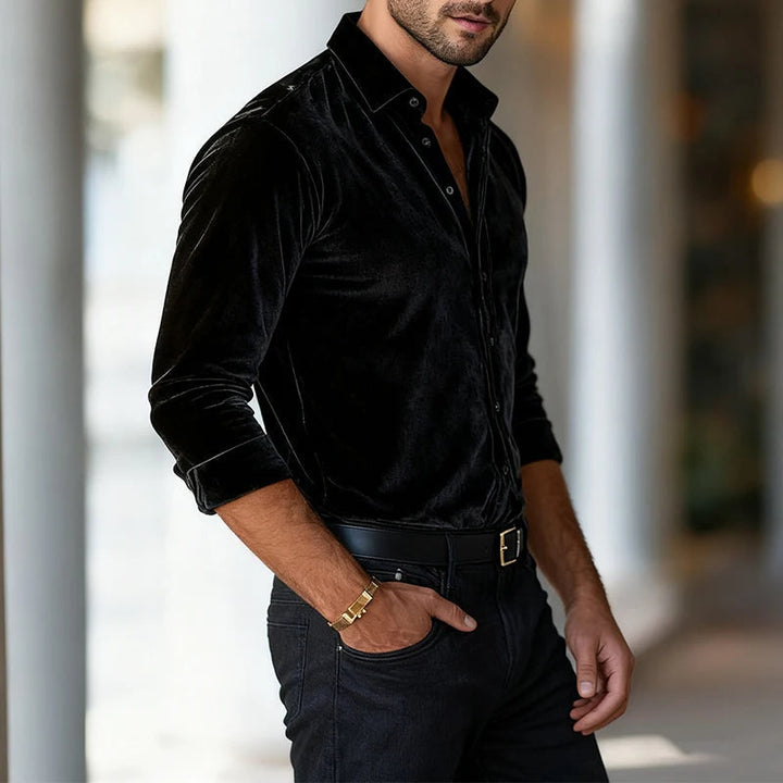 Dorian | Classic Long Sleeve Velvet Shirt