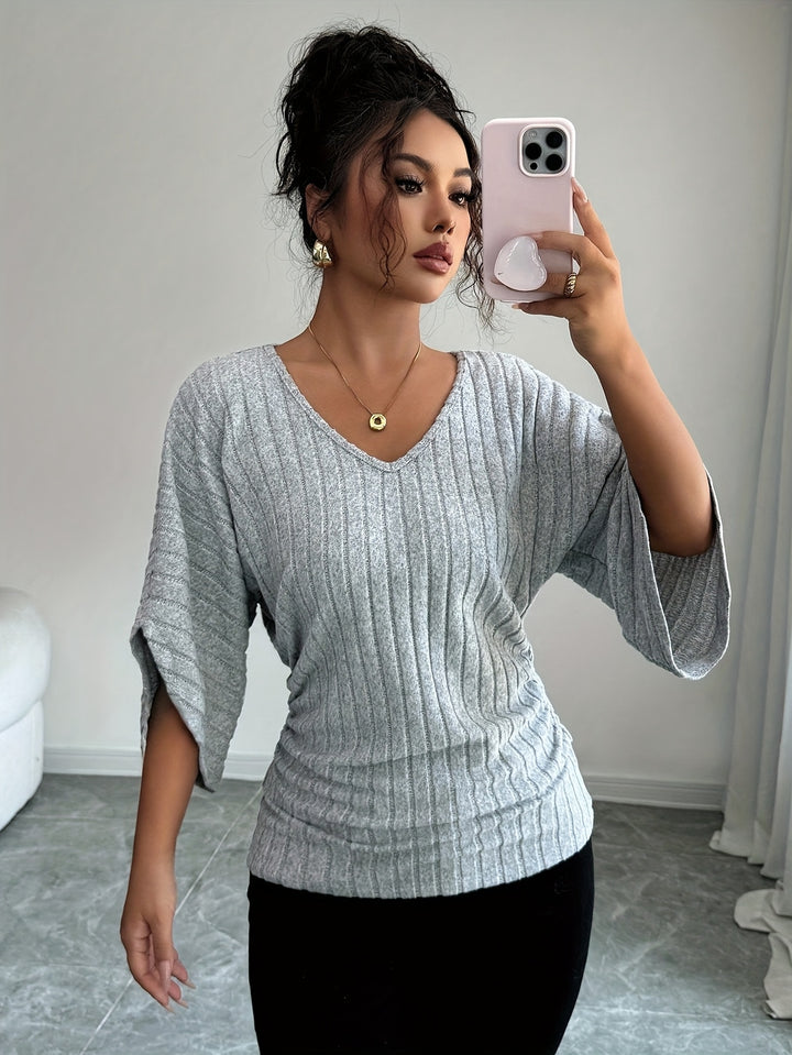 Marissa | Ribbed V-Neck Top