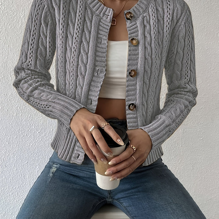 Maeve | Textured Cable-Knit Cardigan
