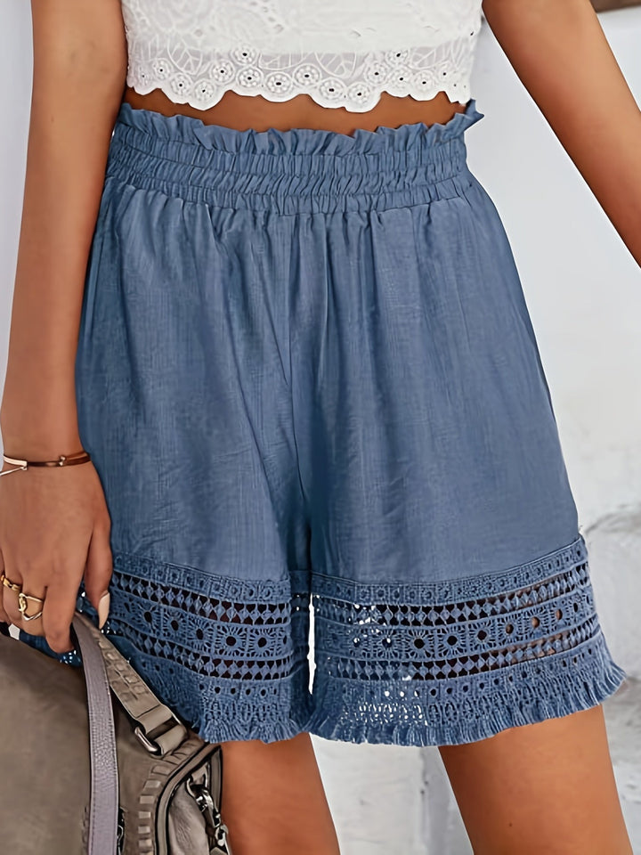 Lydia | Lace-Trim Relaxed Summer Shorts