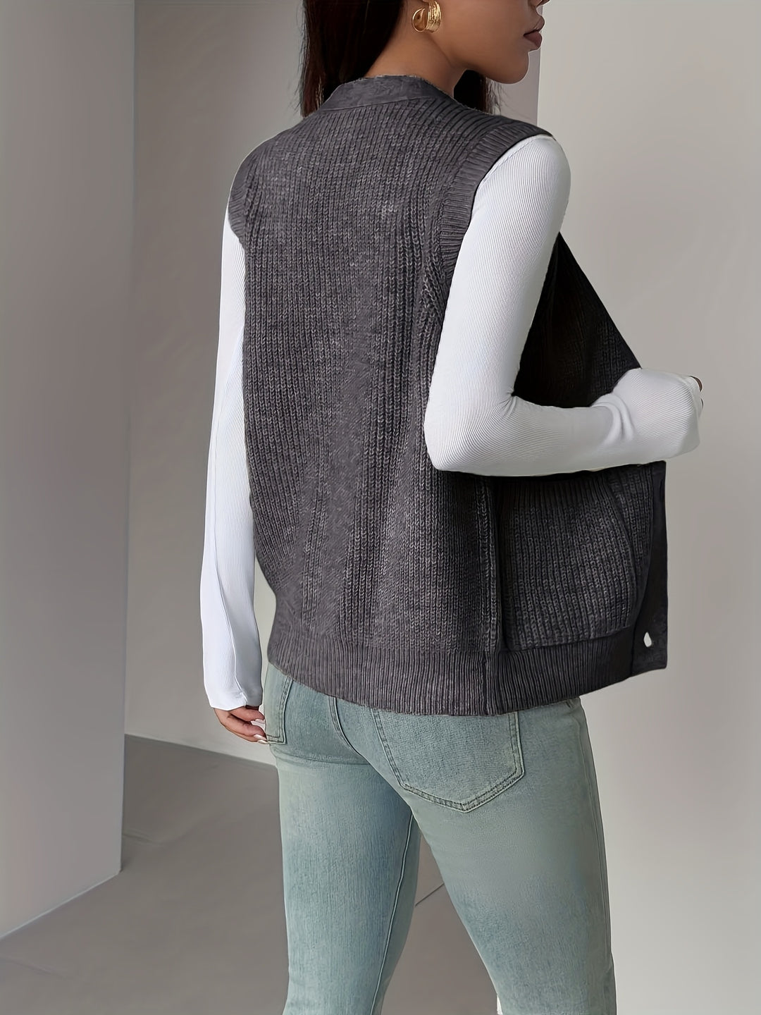 Sienna | Button-Front Sleeveless Vest