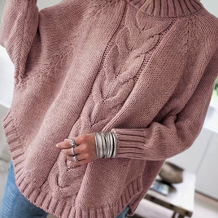Maisie | Cable-Knit High-Neck Sweater