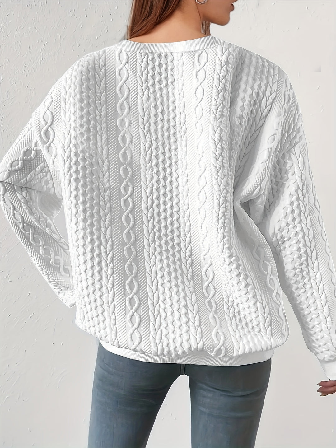 Leona | Textured Crewneck Sweatshirt