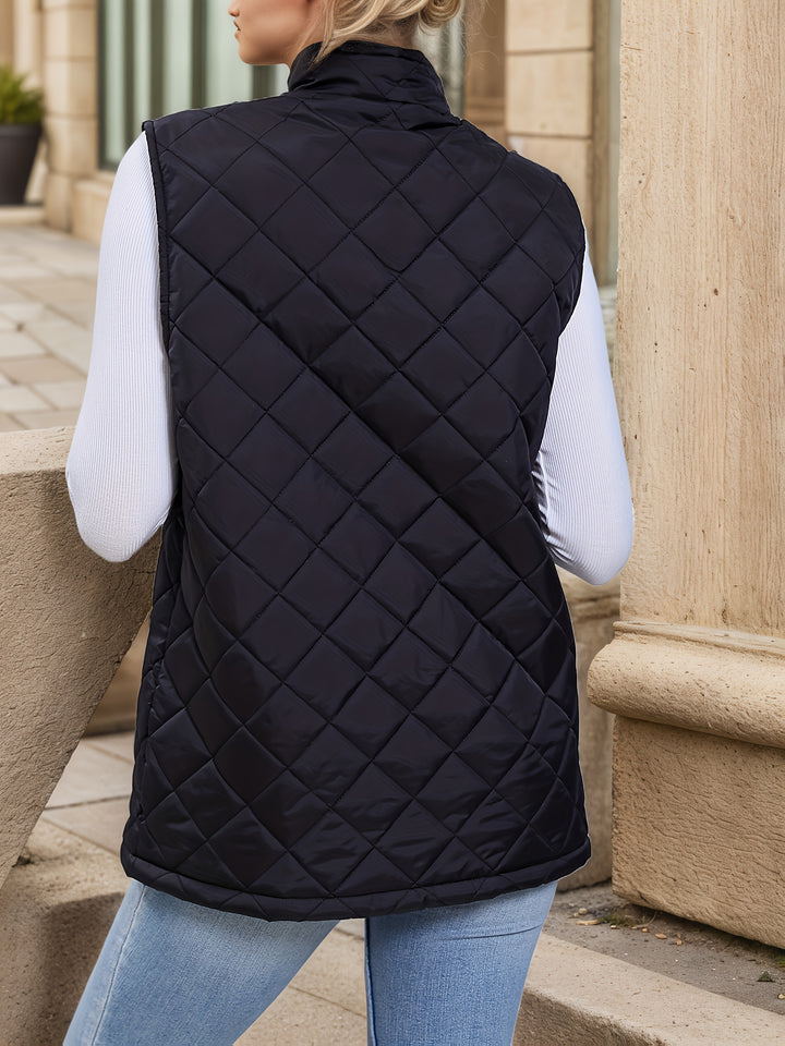 Marlise | Diamond-Quilted Longline Vest