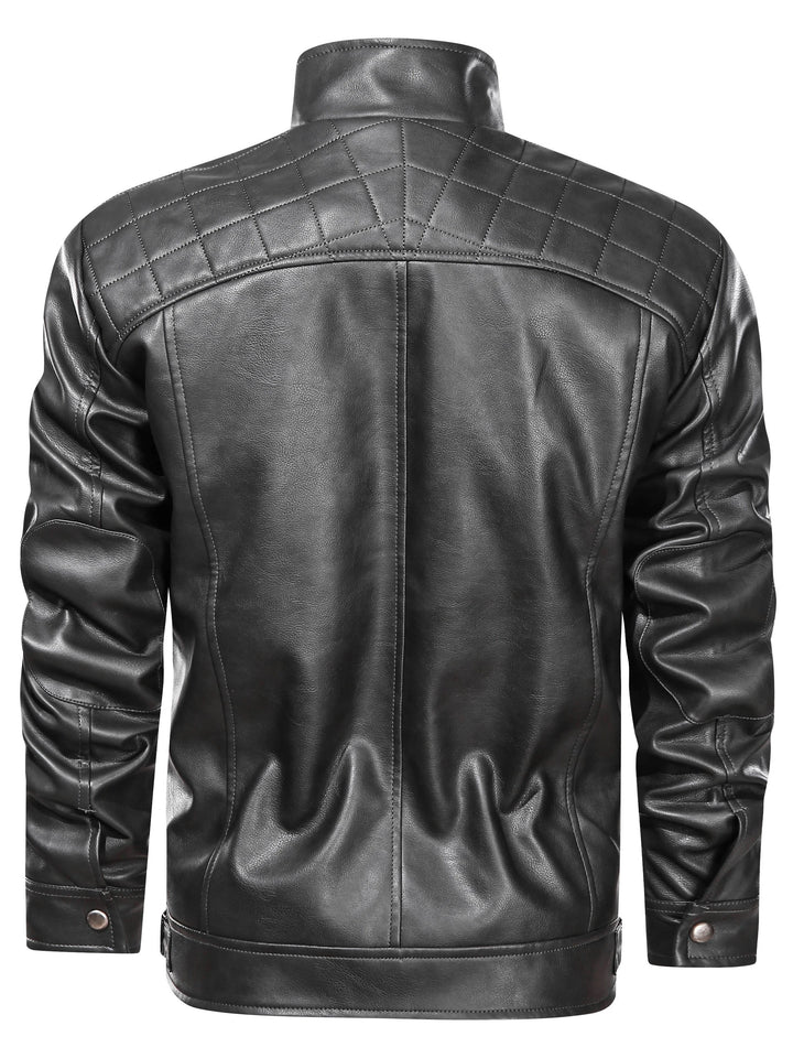 Rutherford | Quilted-Shoulder Biker Jacket