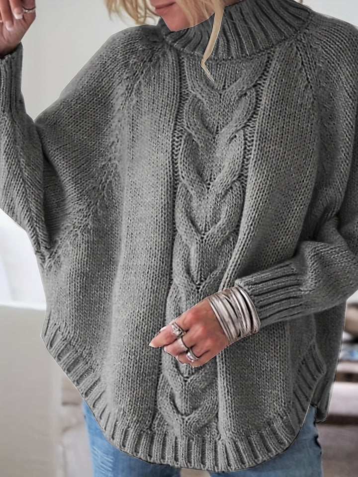 Maisie | Cable-Knit High-Neck Sweater