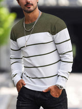 Declan | Colour-Block Striped Crew Neck Sweater