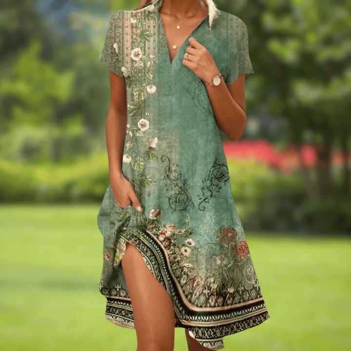 Fallon | Stylish V-Neck Elegant Dress