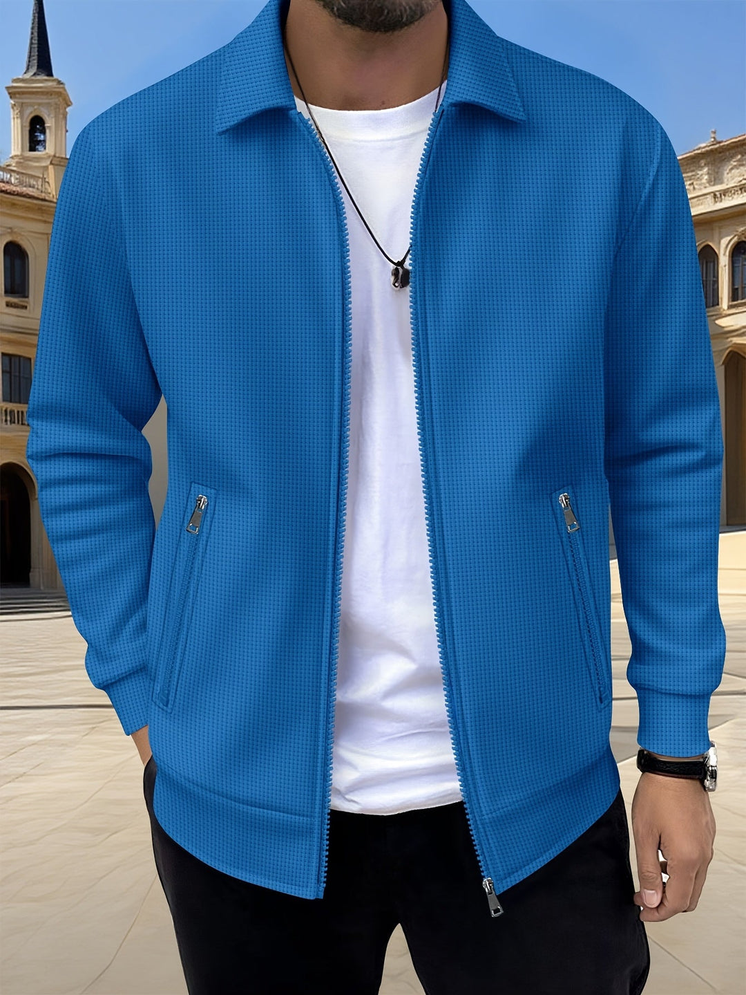 Wesley | Textured Full-Zip Jacket
