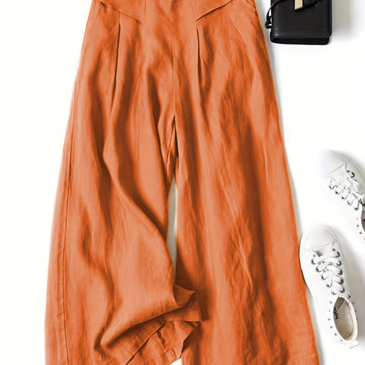Linen Wide-Leg Ankle Pants