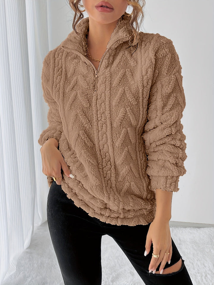 Loretta | Cozy Textured Stand-Collar Pullover