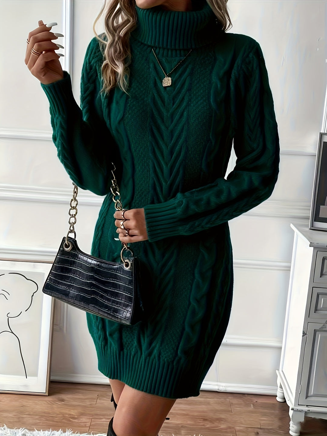 Della | Cable-Knit Sweater Dress