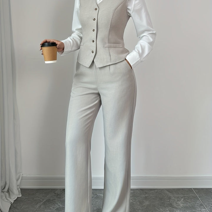 Vivienne | Tailored Vest & Wide-Leg Pant Set