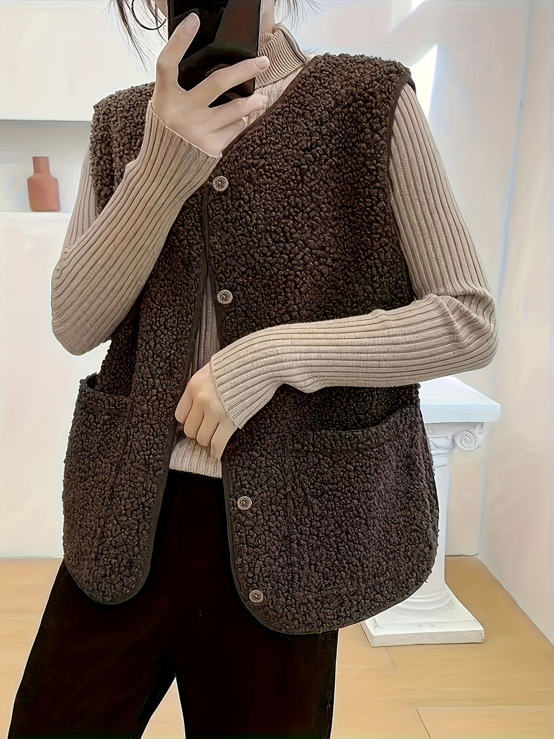 Camryn | Cozy Button-Front Vest