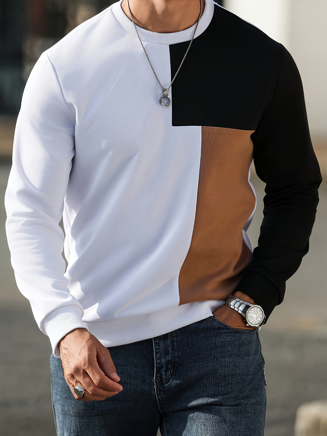 Jonah | Panelled Pullover Sweatshirt