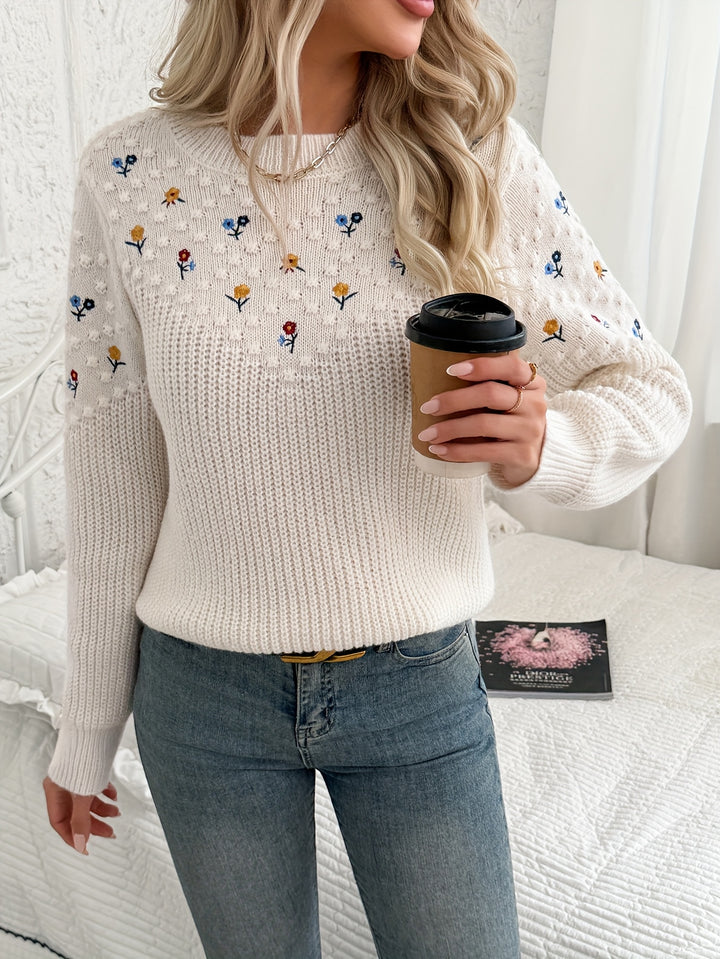 Constance | Floral Embroidered Sweater