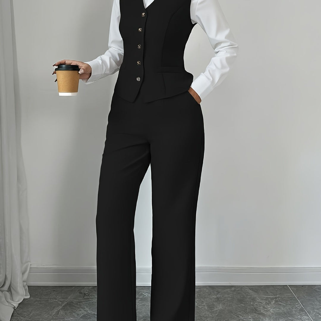Vivienne | Tailored Vest & Wide-Leg Pant Set