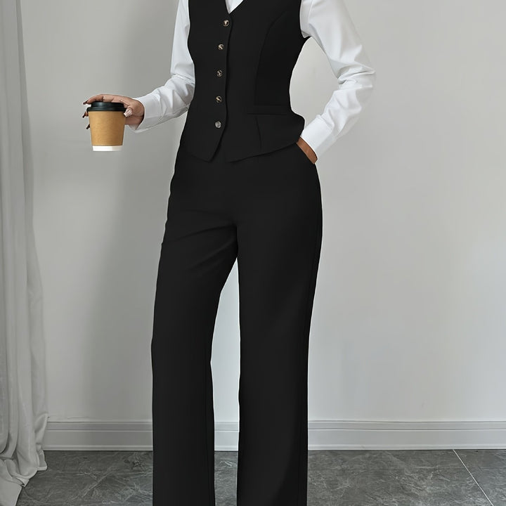 Vivienne | Tailored Vest & Wide-Leg Pant Set