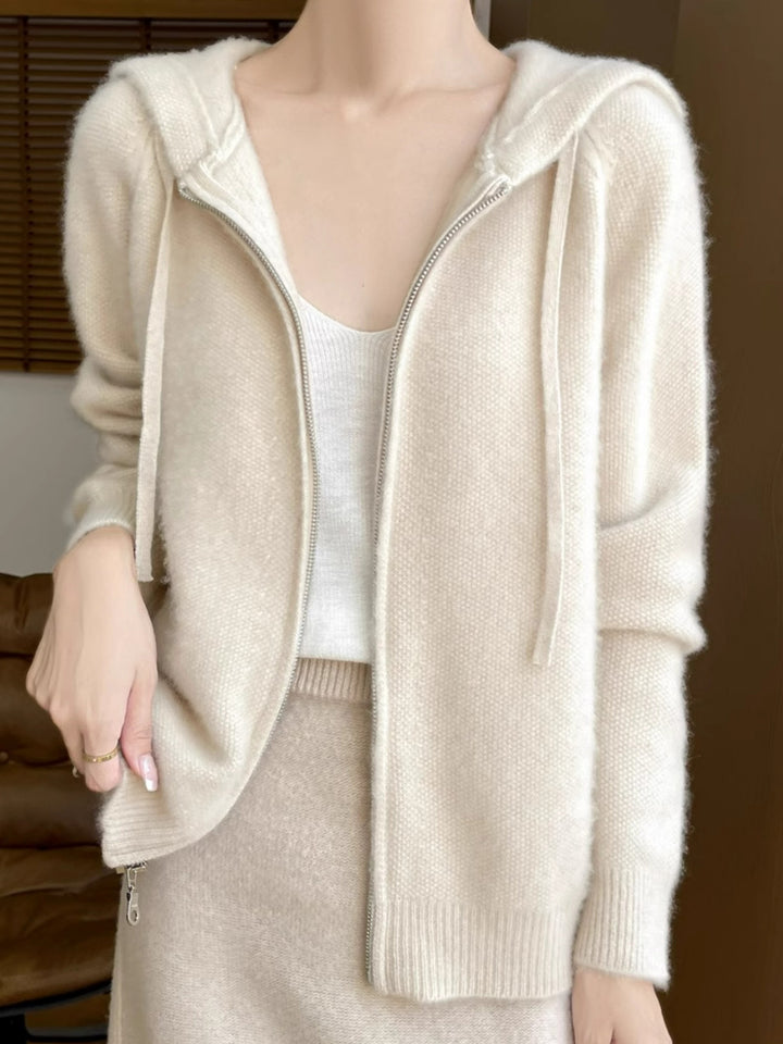 Adele | Hooded Zip-Front Cardigan