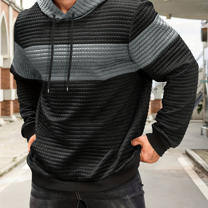 Russell | Textured Colour-Block Hoodie