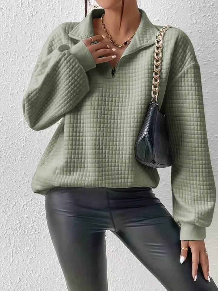 Paige | Textured Quarter-Zip Pullover