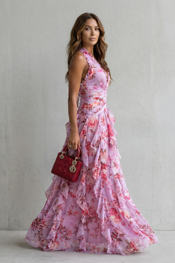 Bella | Elegant Sleeveless Halter Maxi Dress