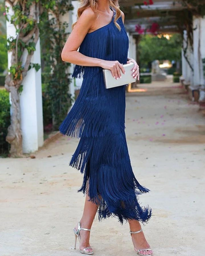 Viviana | Stylish Dropped Shoulders Long Dress