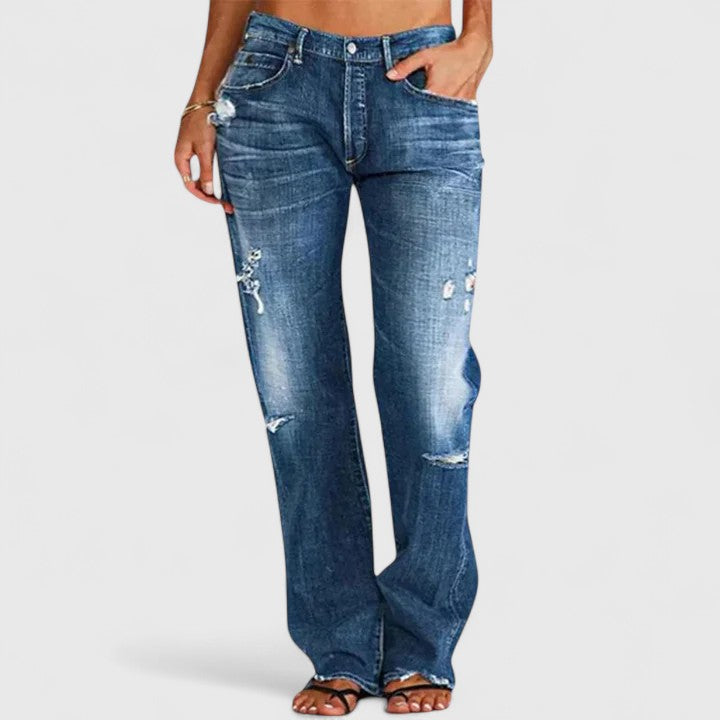 Emma | Stylish Rugged Wide-Leg Jeans