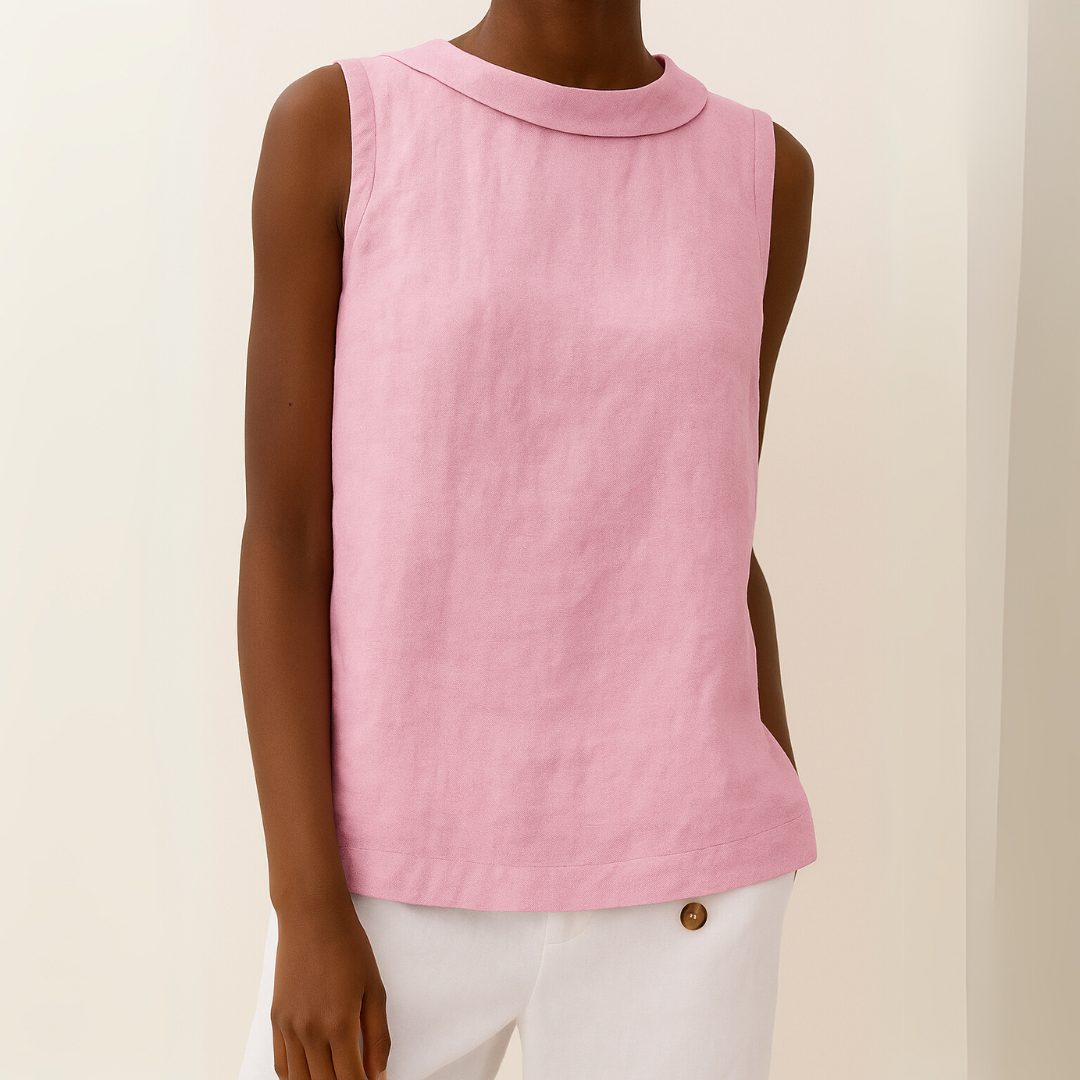 Mabel | Casual Sleeveless Roll Collar Top