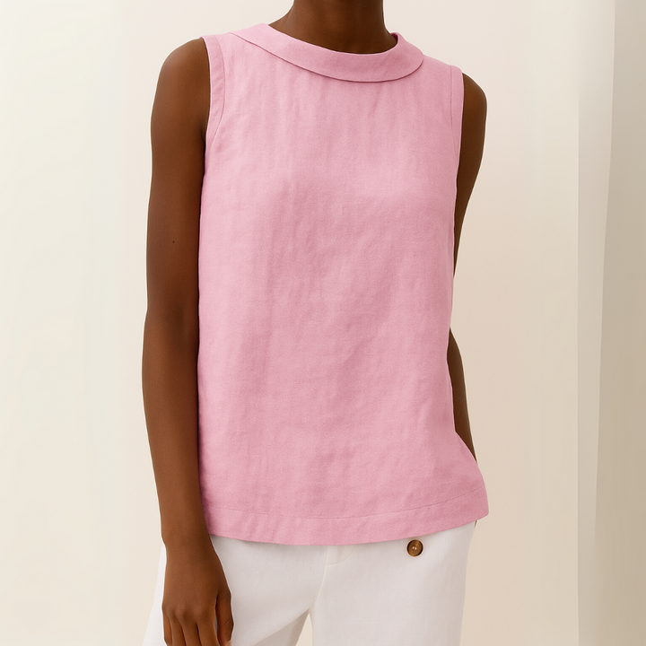 Mabel | Casual Sleeveless Roll Collar Top