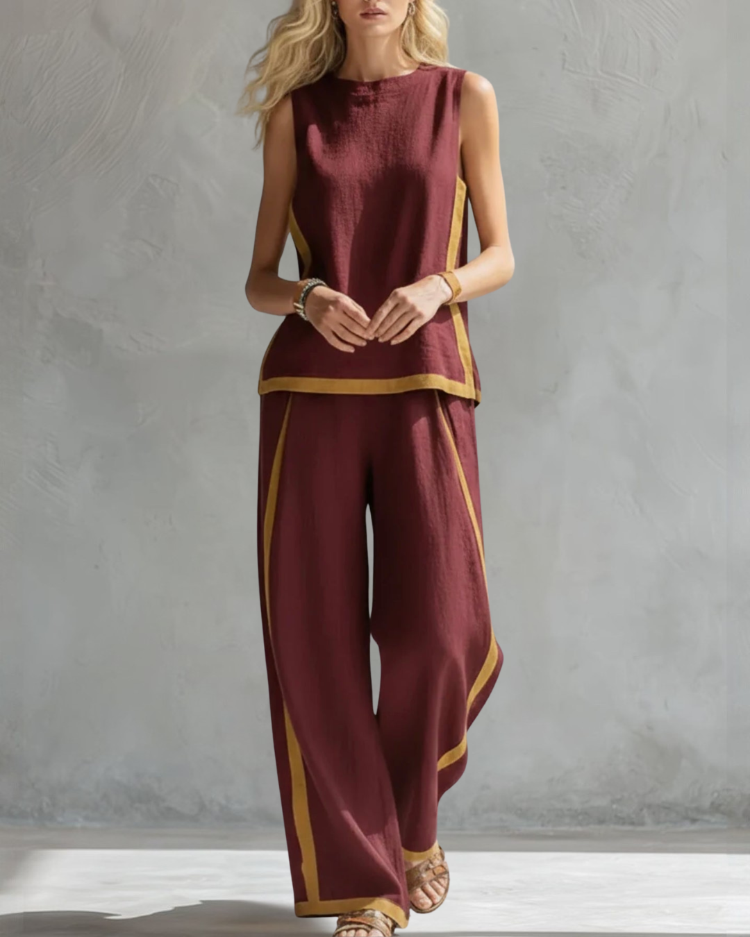 Layla | Elegant Sleeveless and Wide Trouser Set