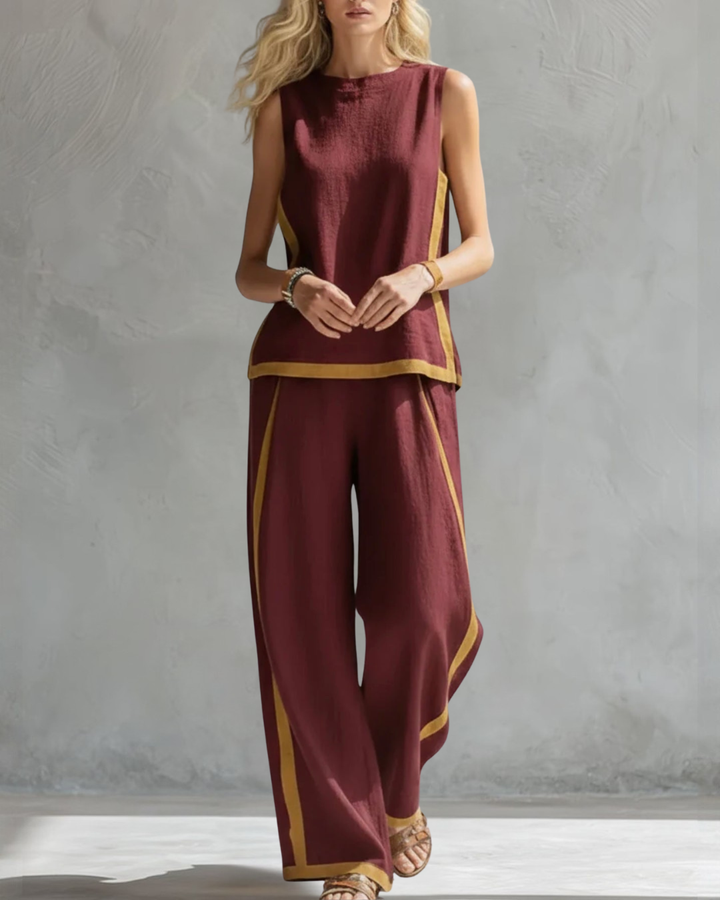 Layla | Elegant Sleeveless and Wide Trouser Set